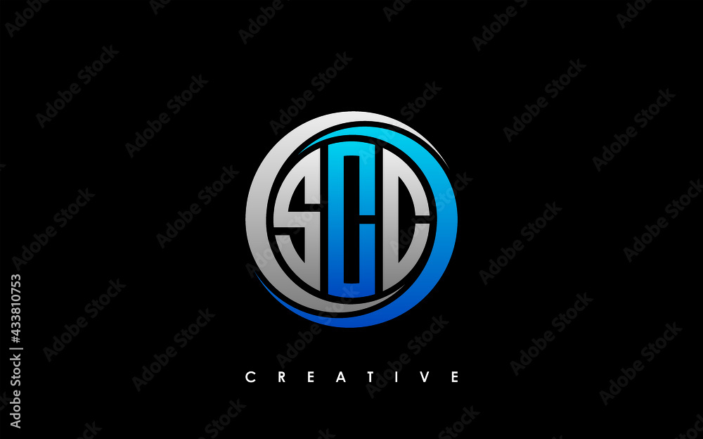 SCC Letter Initial Logo Design Template Vector Illustration