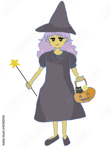 魔女のキャラクター①_デフォルメ_縦