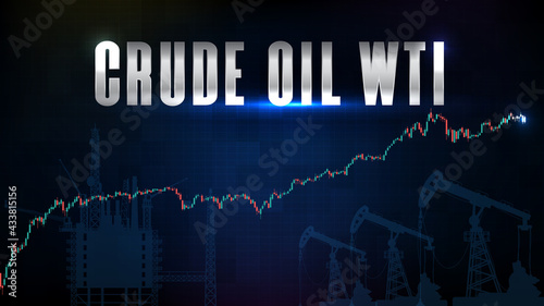 abstract background of blue wti crude oil stock market trading and market graph candlestick green red