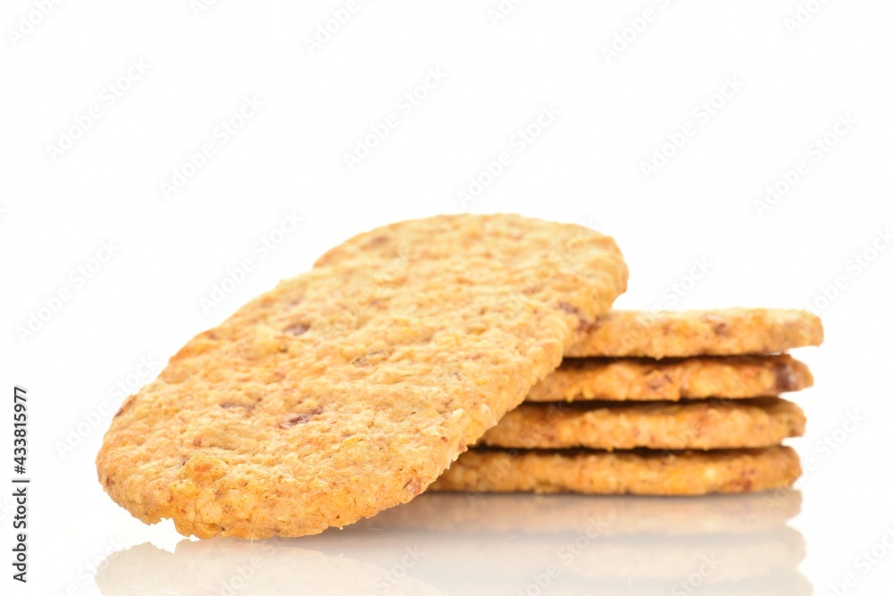 Several cookies with pieces of fruit, close-up, isolated on white. Several cookies with pieces of fruit, close-up, isolated on white.