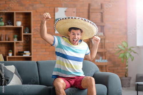 Happy man with sombrero hat...