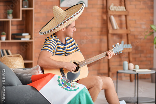 Handsome man in sombrero ha...