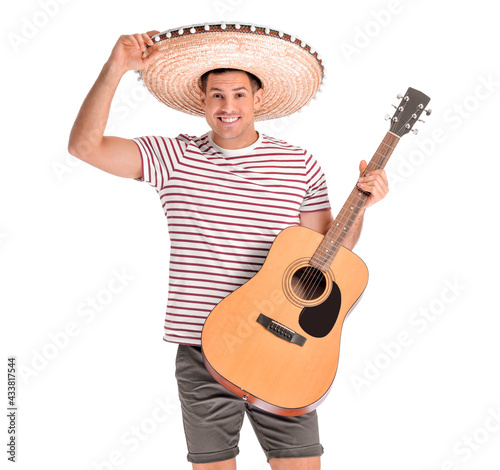 Handsome man in sombrero ha...