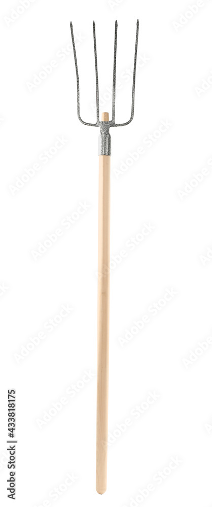 Modern pitchfork isolated on white. Gardening tool Modern pitchfork isolated on white. Gardening tool
