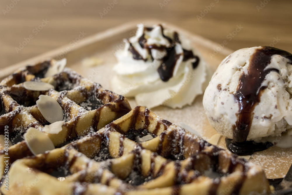 Waffle ice cream