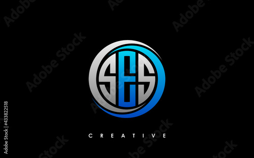 SES Letter Initial Logo Design Template Vector Illustration