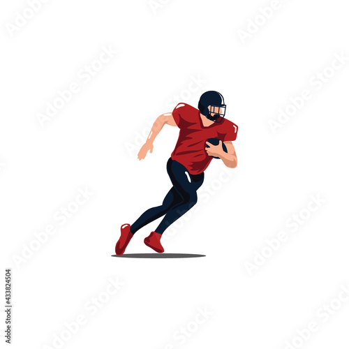 men running fast with the ball when playing rugby - football player running fast with the ball isolated on white