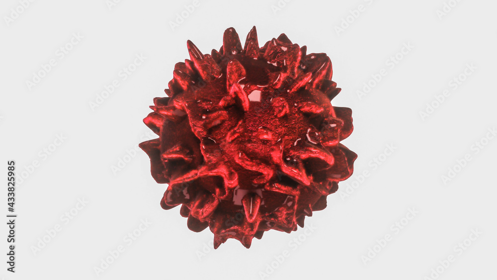 Fototapeta premium burgundy deformed abstract sphere on a white background. 3d render illustration