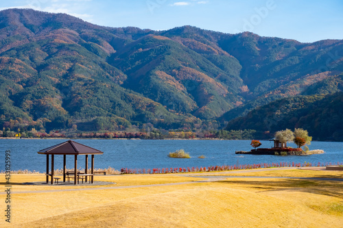 Lake Kawaguchiko on a sunny...