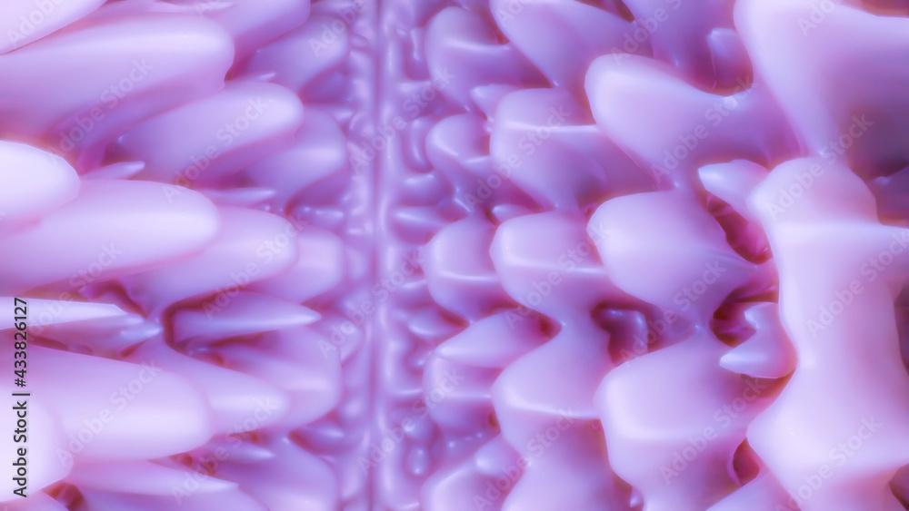 Fototapeta premium purple warped background with waves and deformations. 3d render illustration