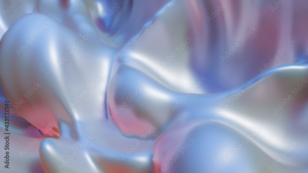 smooth wave surface of pearlescent color. 3d render illustration smooth wave surface of pearlescent color. 3d render illustration
