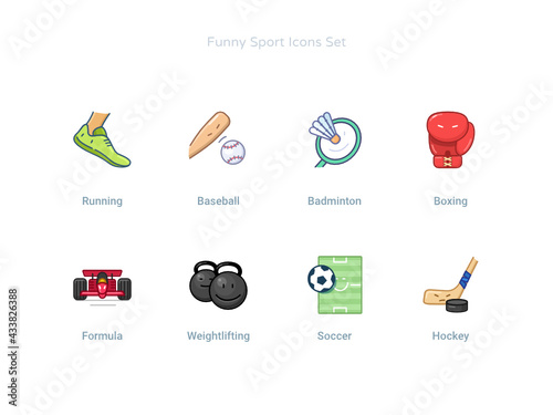 Funny Sport Icons Set