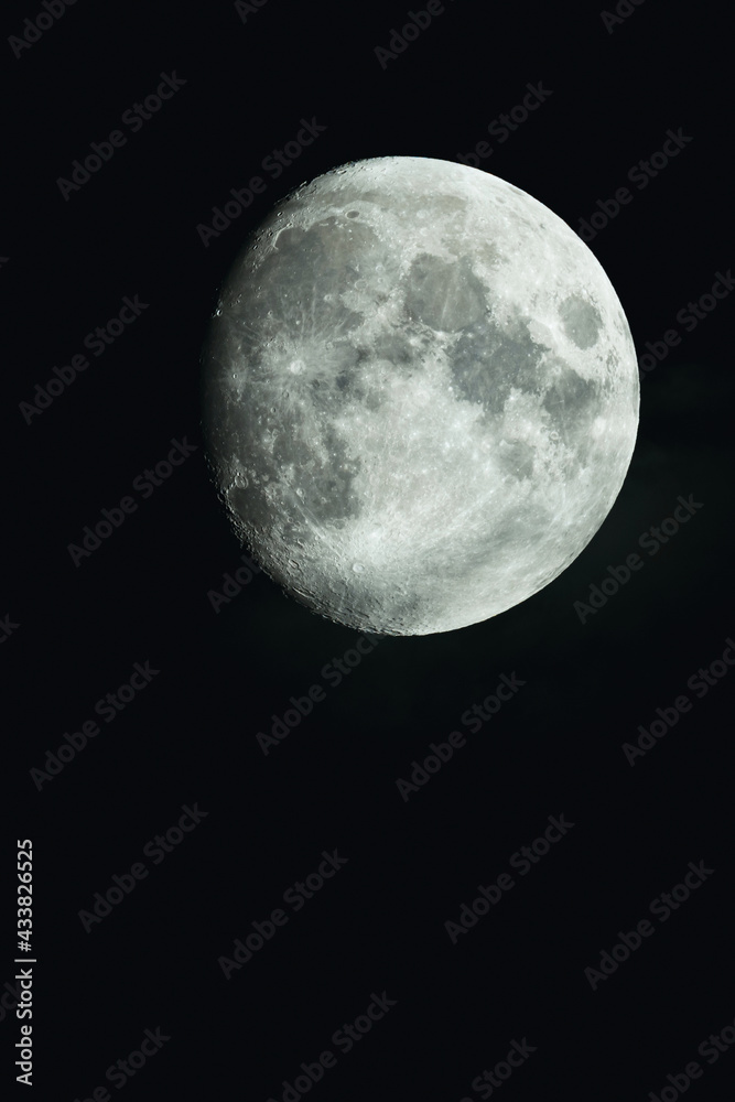 Fullmoon in the black sky. Fullmoon in the black sky.