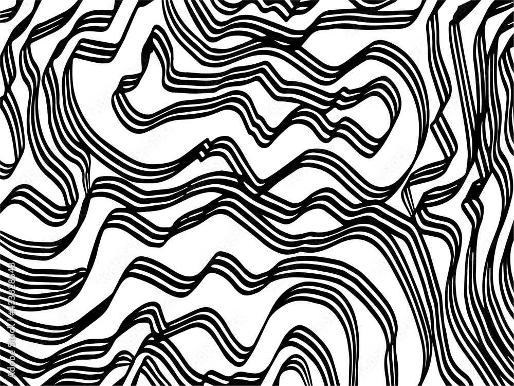 abstract pattern stripes ribbons swirling and waves black and white background abstract pattern stripes ribbons swirling and waves black and white background