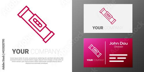Logotype line Construction bubble level icon isolated on white background. Waterpas, measuring instrument, measuring equipment. Logo design template element. Vector