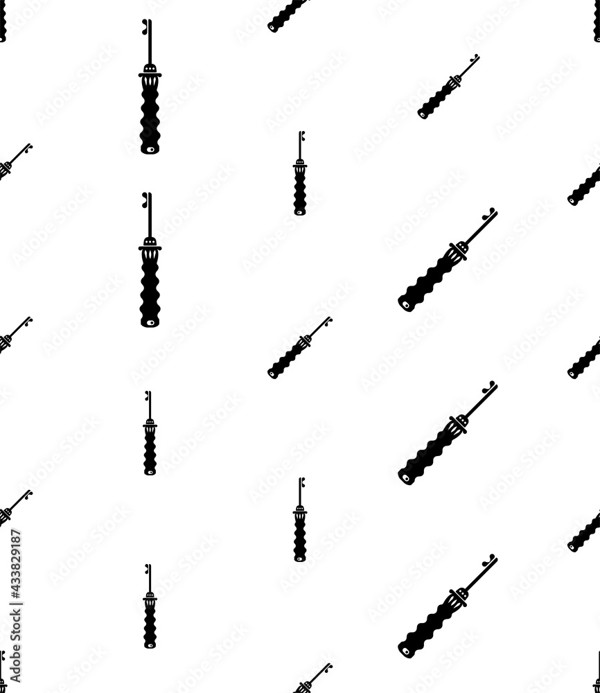 Naklejka premium Electric Toothbrush Icon Seamless Pattern, Tooth Cleaning Brush