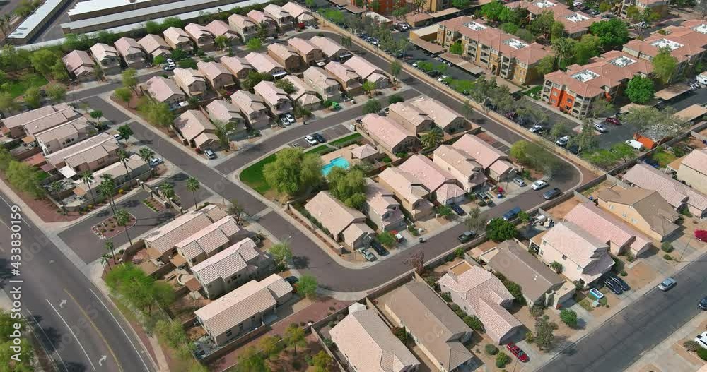 Landscape a view from in the sleeping area of an American Avondale small town with AZ USA