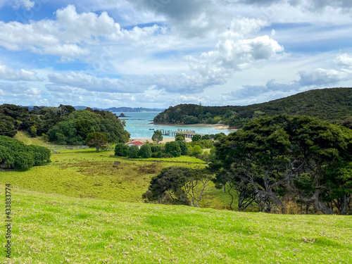 Outlook on hill to Otehei Bay, Urupukapuka Island, New Zealand photo