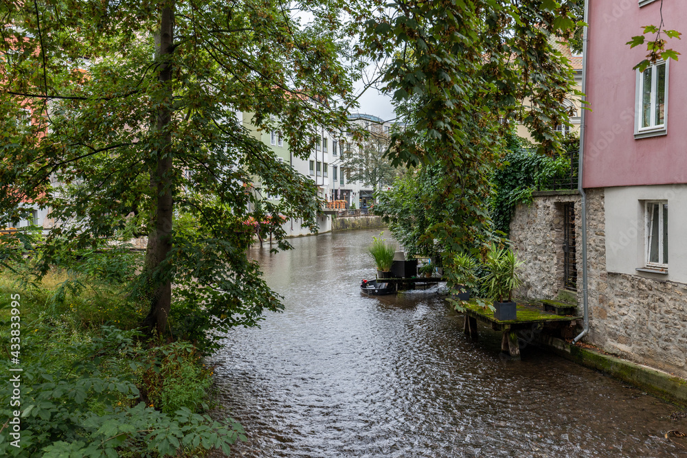 Course of the Gera river through the City of Erfurt