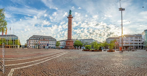 Panoramic view over Luisenplatz square in the center of the German university town Darmstadt in the state Hesse photo