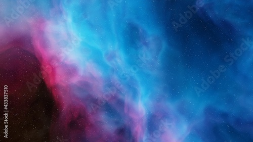 Beautiful nebula in cosmos far away 3d rendering