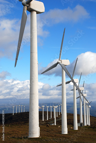 Modern windmills in Galicia