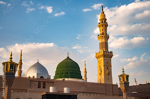 Masjid Nabawi - Prophet Mosque in Madinah al-Munawwarah. photo