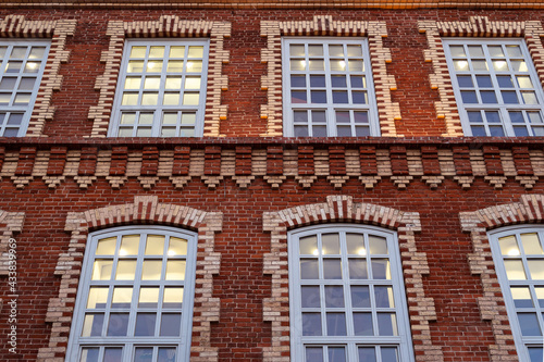 facade of restored old building of former factory