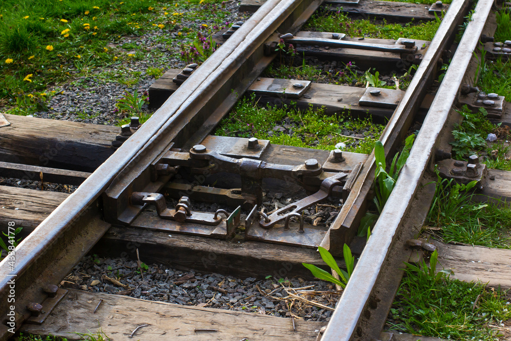 Railroad switch on 750 mm gauge railways Railroad switch on 750 mm gauge railways