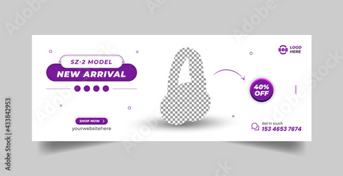 Creative headphone promotional social media coverbanner or square flyer template design with elegant purple and black color Premium Vector