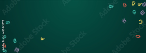 Alphabet Blackboard Vector Panoramic Background.
