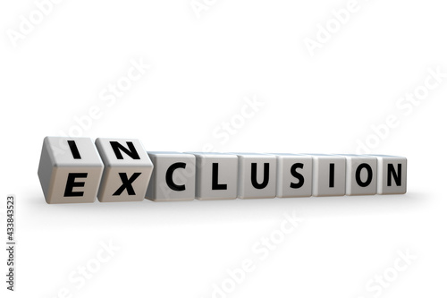 Fotografi Concept of inclusion and exclusion - 3d rendering