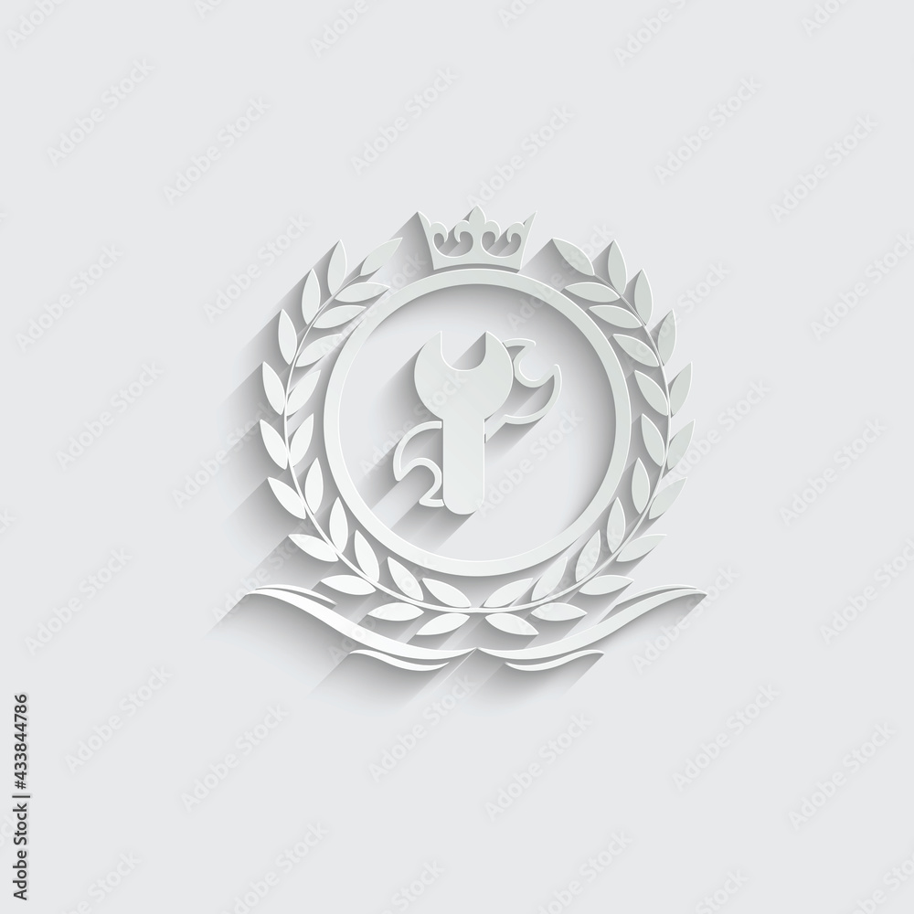 setting, repair logo template luxury royal vector service company decorative emblem with crown	