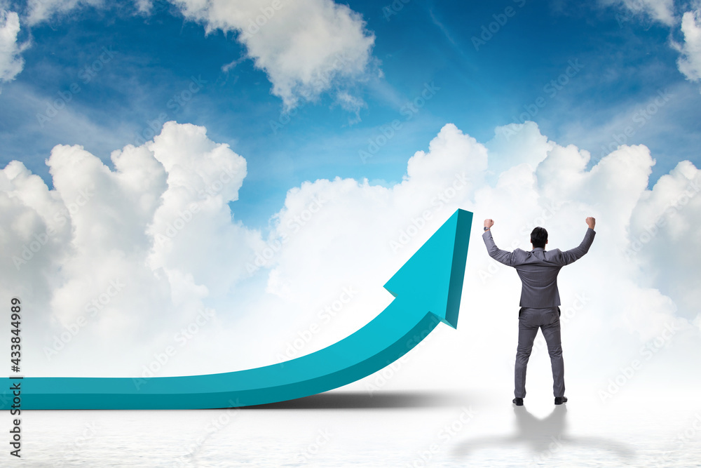 Fototapeta premium Businessman in economic growth concept