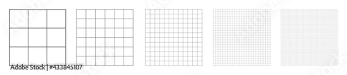 Fotografiet Set of grid pattern background