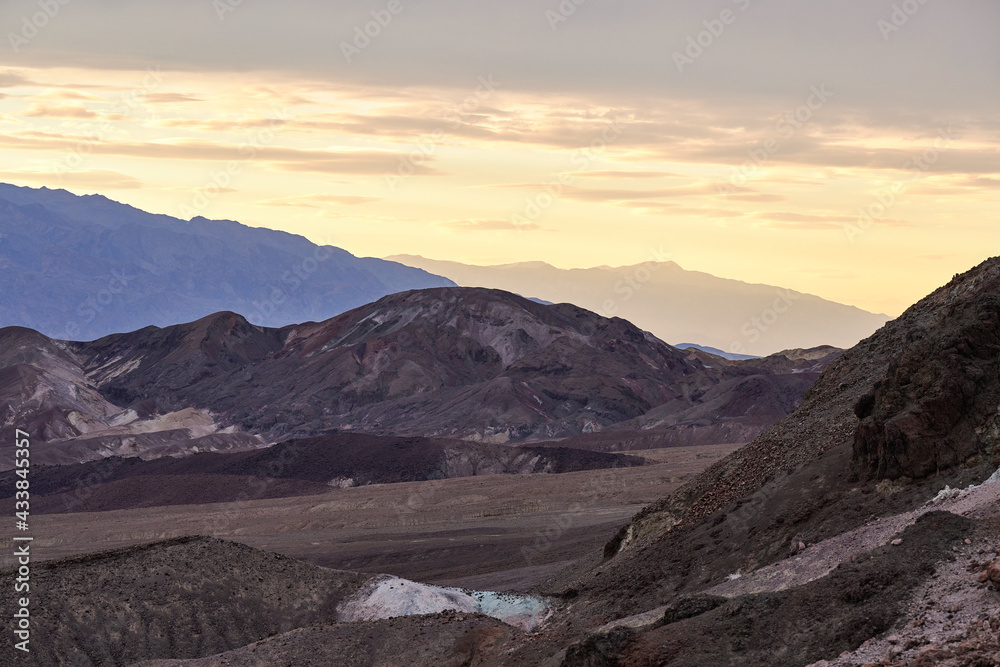 Tourists are hiking Dante’s View trail in Death Valley National Park in California, USA as seen on March 14th 2021 during COVID-19 pandemic
