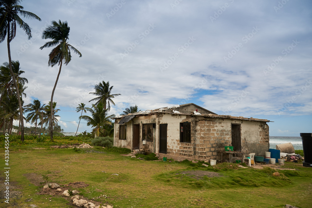 Old run-down brick house near the sea on the island of San Andrés. Colombia. Old run-down brick house near the sea on the island of San Andrés. Colombia.