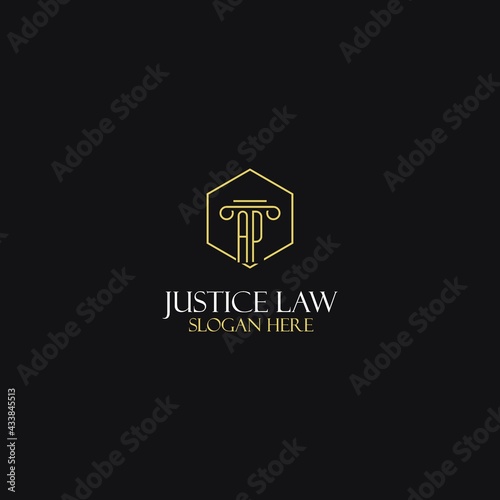 AP monogram initials design for legal, lawyer, attorney and law firm logo