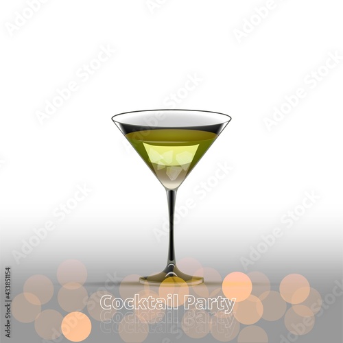 Clean Realistic Alcoholic Cocktail Vector illustration for Party in the club.
