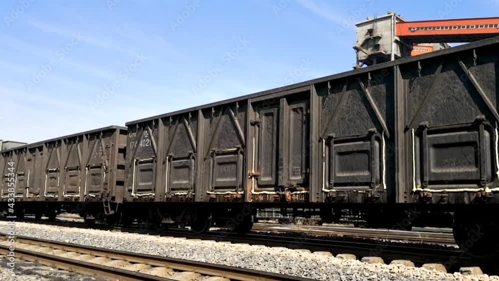 Railway freight trains transporting coal Railway freight trains transporting coal