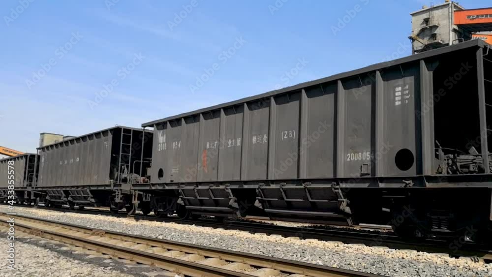 Railway freight trains transporting coal Railway freight trains transporting coal