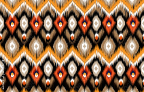 Ikat geometric folklore ornament. Tribal ethnic vector texture. 
Seamless striped pattern in Aztec style. Figure tribal embroidery. 
Indian, Scandinavian, Gyp
sy, Mexican, folk pattern.
