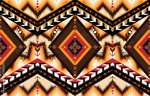 Ikat geometric folklore ornament. Tribal ethnic vector texture. 
Seamless striped pattern in Aztec style. Figure tribal embroidery. 
Indian, Scandinavian, Gyp
sy, Mexican, folk pattern.
