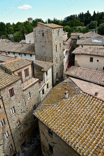 Aerial View of Tuscan Village in Italy