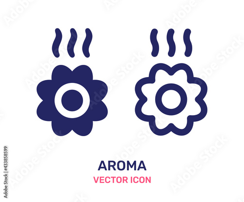 Flower scent icon. Aroma symbol
