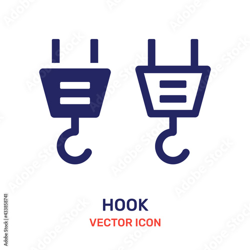 Lifting crane hook isolated on white background