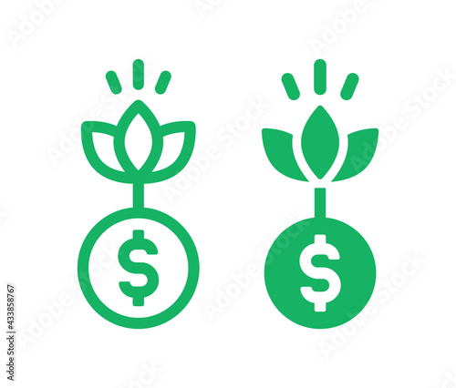 Growing money icon vector. Investment concept.