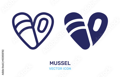 French mussels icon. Vector illustration
