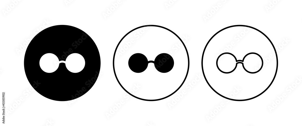 Glasses icon set. Glasses vector icon Glasses icon set. Glasses vector icon