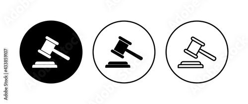 Gavel icon set. judge gavel icon vector. law icon vector. auction hammer
